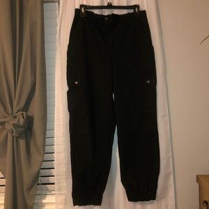 Wild Fable Twill High-Rise Black Cargo Pants